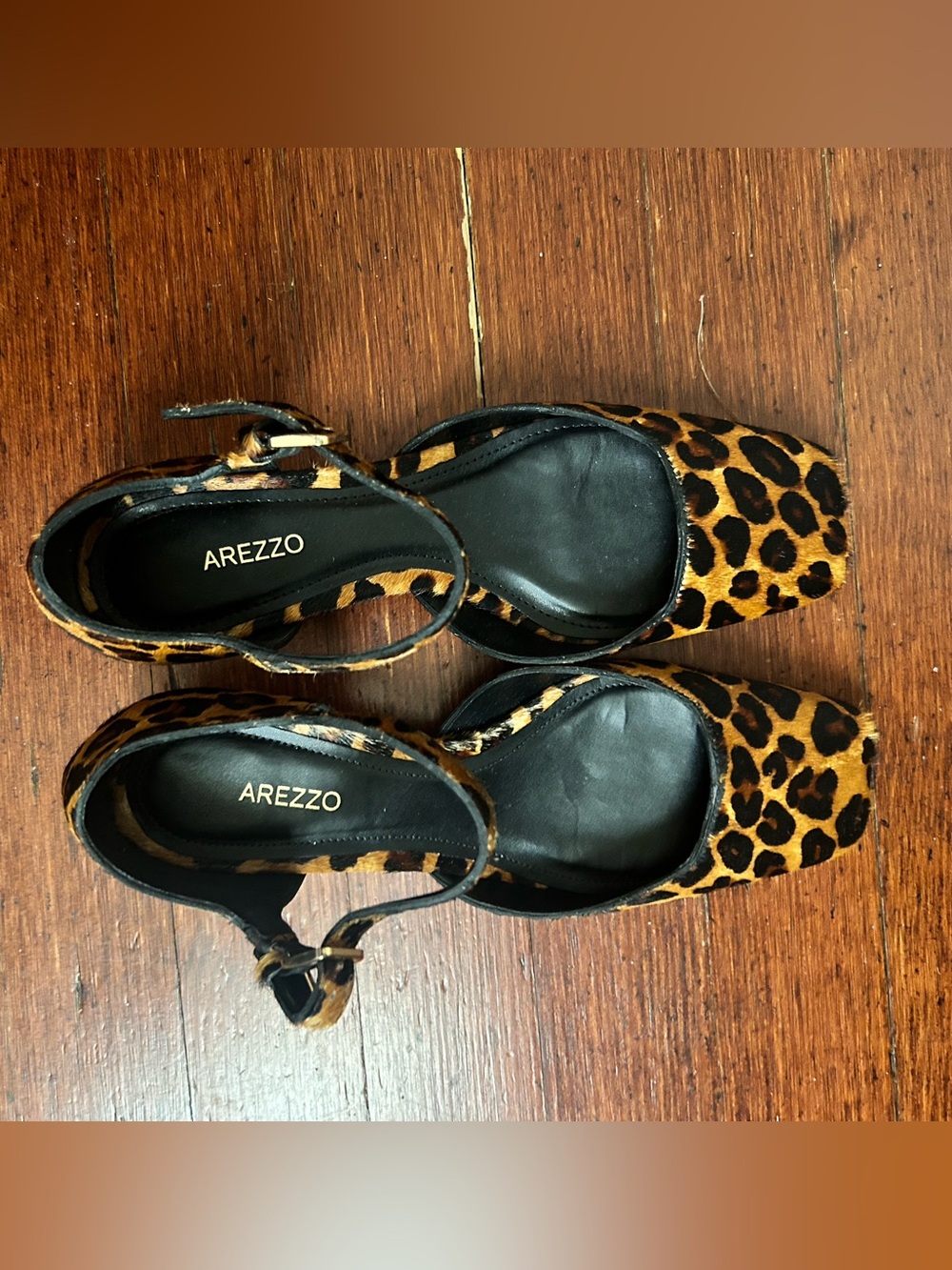 Arezzo Leopard Print Ankle-Strap Pumps - Brown/Black